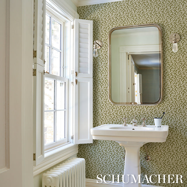 FOLLY Olive by Veere Grenney Designer Wallpaper – Schumacher 5008008