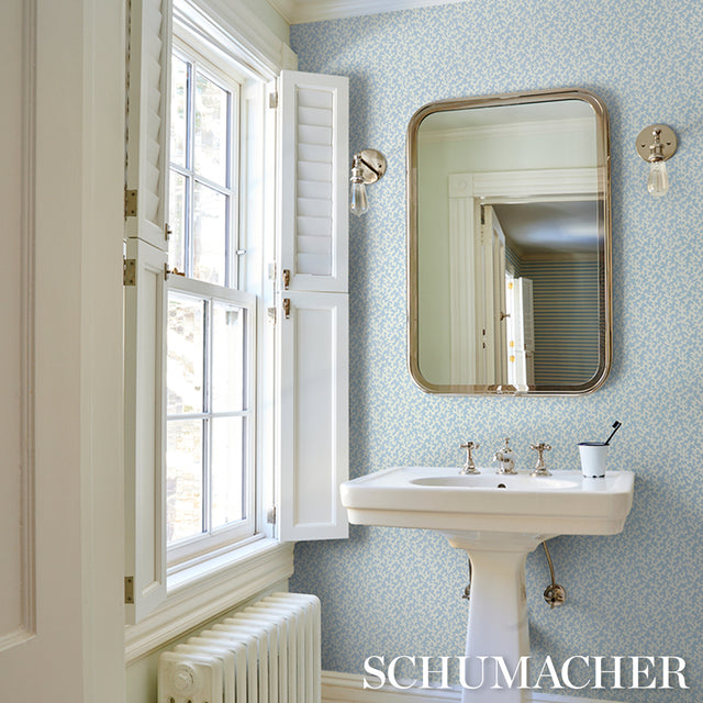 FOLLY Sky by Veere Grenney Coral Pattern Wallpaper – Schumacher 5008009