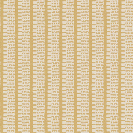 KIOSK Straw by Veere Grenney for Schumacher. A sophisticated, graphic yet subdued stripe wallcovering in yellow and cream.