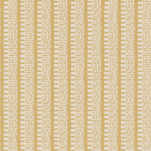 KIOSK Straw by Veere Grenney for Schumacher. A sophisticated, graphic yet subdued stripe wallcovering in yellow and cream.