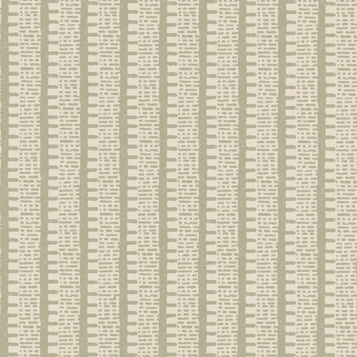 KIOSK Sage by Veere Grenney for Schumacher, a sophisticated graphic stripe wallcovering in green and cream.