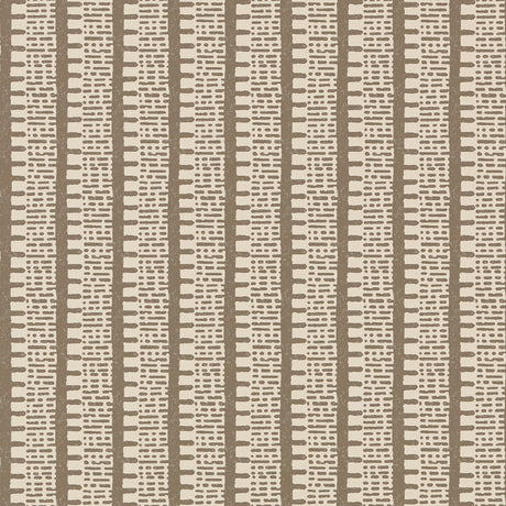 KIOSK Berber Brown by Veere Grenney for Schumacher - Modern graphic stripe wallcovering in brown and beige.