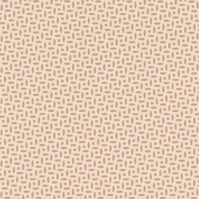 Berrydown Pink by Veere Grenney for Schumacher, small-scale hand-blocked geometric wallpaper pattern