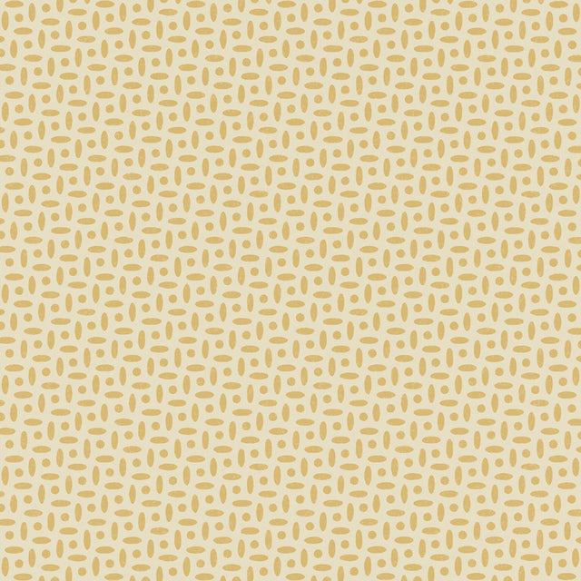 Berrydown Straw by Veere Grenney for Schumacher - small-scale hand-blocked yellow pattern wallpaper