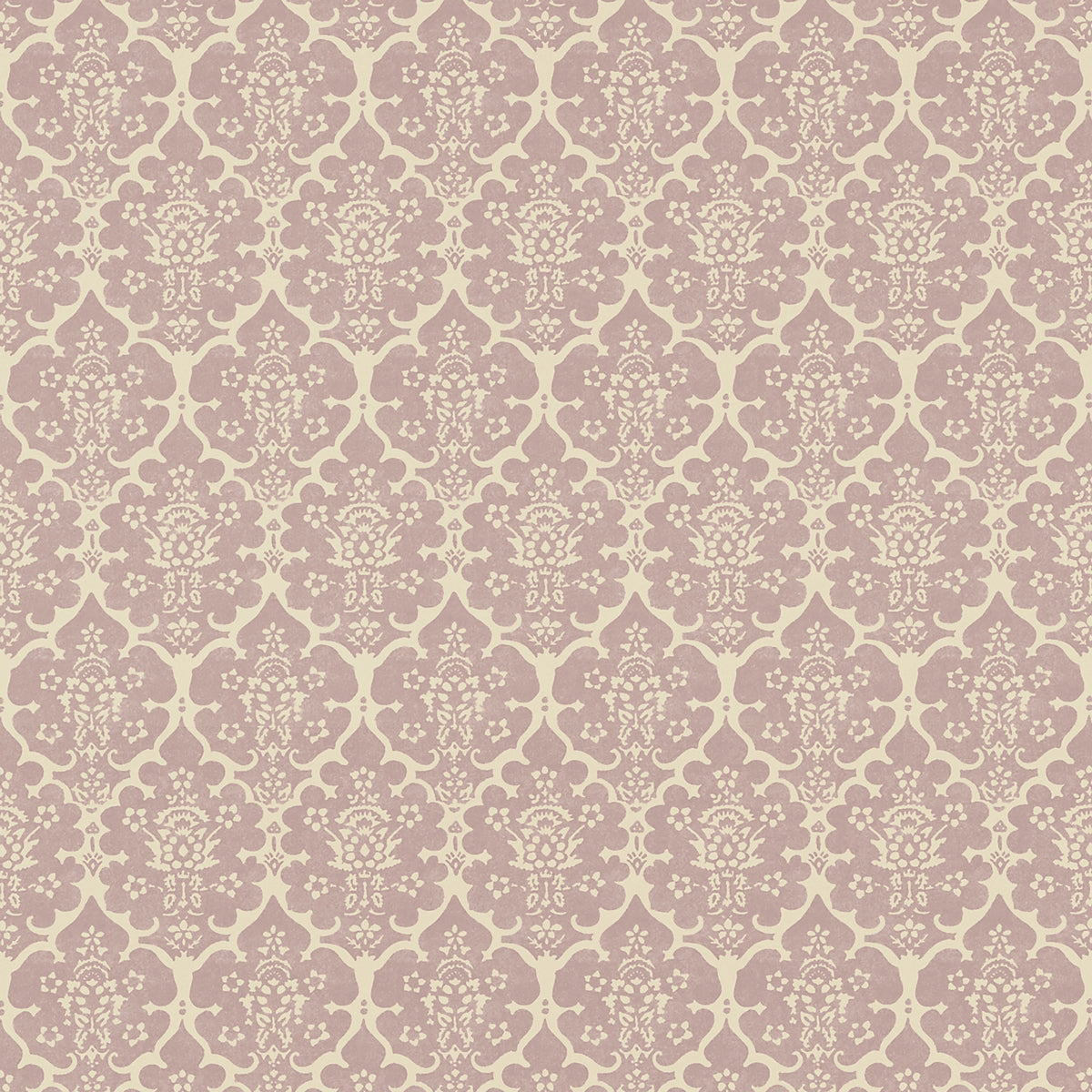 Burley Lilac by Veere Grenney, a charming floral lattice wallpaper with hand-blocked pattern from Schumacher.