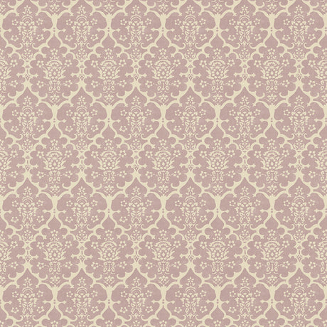 Burley Lilac by Veere Grenney, a charming floral lattice wallpaper with hand-blocked pattern from Schumacher.