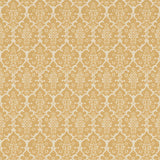 Burley Straw by Veere Grenney for Schumacher - floral lattice wallpaper in straw yellow, hand-blocked exotic pattern