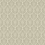 Burley Sage by Veere Grenney for Schumacher - elegant floral lattice wallpaper in a soft sage green, shown in a classic bedroom setting.