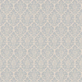 Burley Orpington Blue wallpaper by Veere Grenney for Schumacher, a charming floral lattice wallcovering in blue and white.