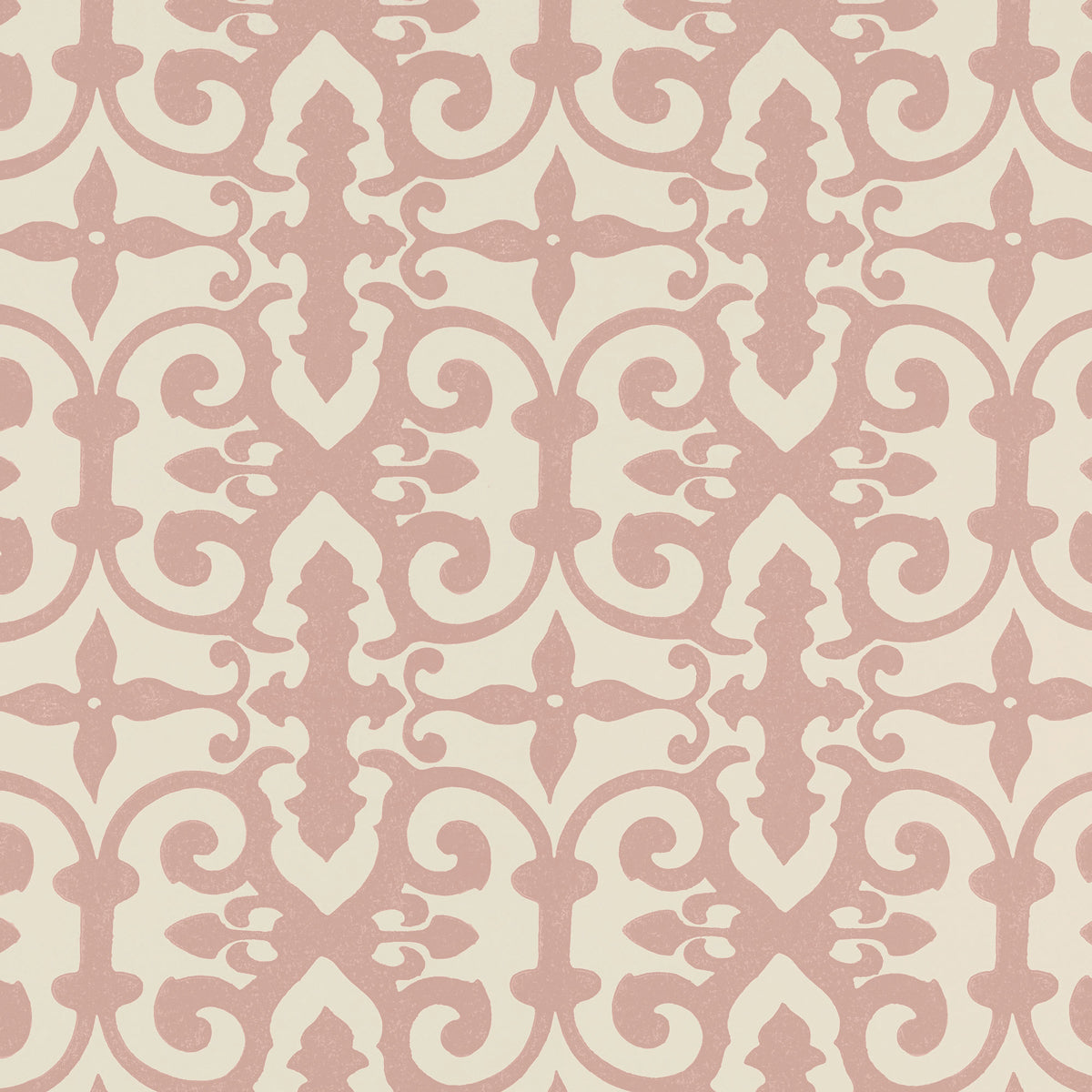 Ferne Park intricate pink and cream decorative wallcovering by Veere Grenney for Schumacher