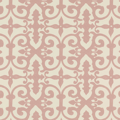 Ferne Park intricate pink and cream decorative wallcovering by Veere Grenney for Schumacher