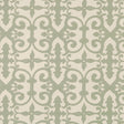 Ferne Park intricate decorative sage green and cream wallpaper by Schumacher