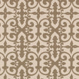Ferne Park wallpaper in Berber Brown by Schumacher, featuring an intricate hand-blocked decorative pattern designed by Veere Grenney.