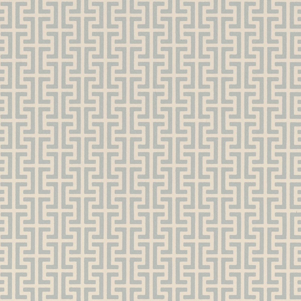 TEMPLE wallpaper in Orpington Blue by Veere Grenney for Schumacher, featuring a small-scale Greek key motif pattern.