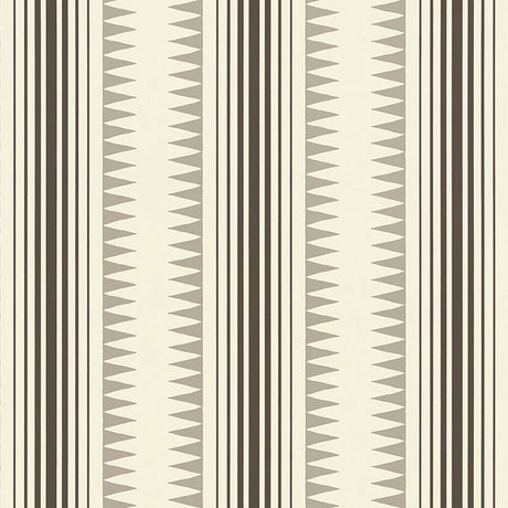 BROMPTON Salvador geometric stripe wallpaper by Schumacher, shown in neutral tones with a modern pattern.