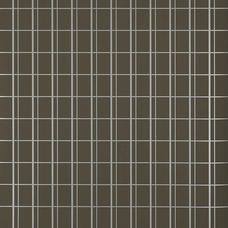 OTTO by David Oliver for Schumacher. Chic windowpane grid wallpaper in Glivers colorway.