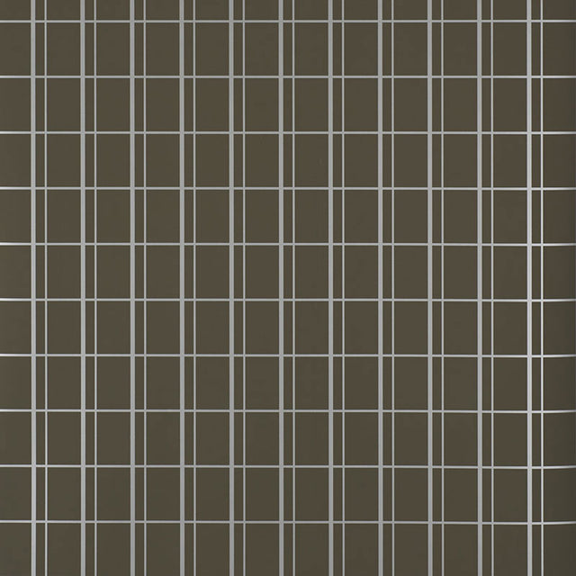 OTTO by David Oliver for Schumacher. Chic windowpane grid wallpaper in Glivers colorway.