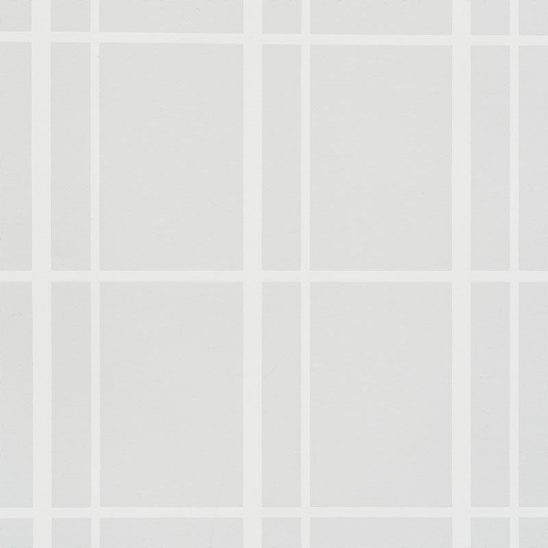 Otto Limestone by David Oliver Chic Windowpane Wallpaper – Schumacher 5008089