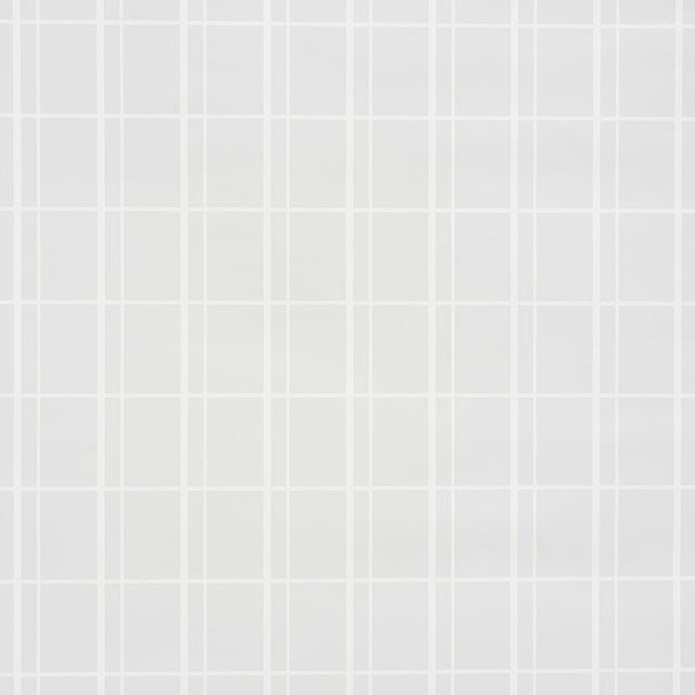 Otto Limestone by David Oliver, a chic offset windowpane wallpaper in a soft neutral palette, Schumacher 5008089