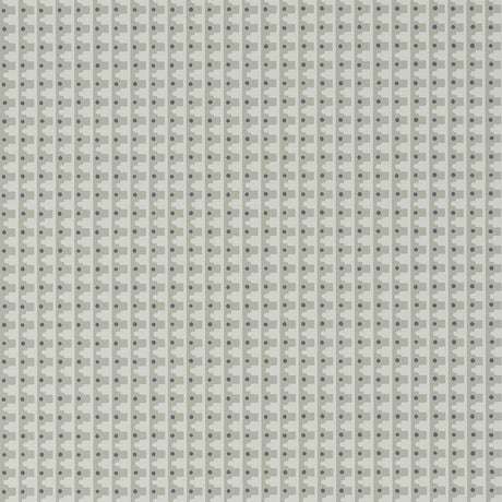 MILO wallpaper in Sobek by Schumacher, designed by David Oliver. Ogee-like scallops and graphic dots in a charming stripe pattern.