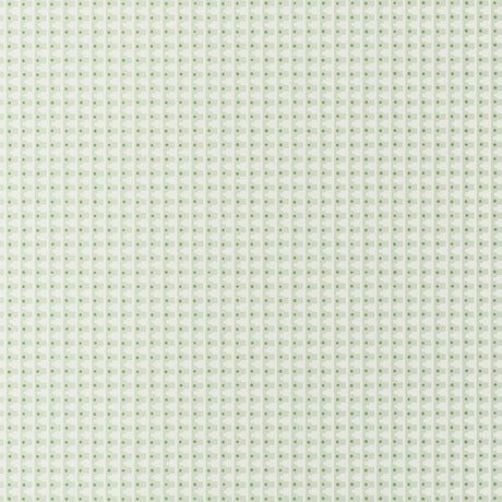 MILO wallpaper in Chelsea Green by Schumacher, designed by David Oliver. Ogee-like scallops and graphic dots in a charming stripe pattern.