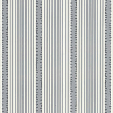 Moncorvo Monument by Schumacher - Modern Striped Wallpaper in Grey and White