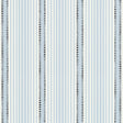 Moncorvo Le Mirage wallpaper by Schumacher featuring vertical blue and white stripes with black geometric accents.