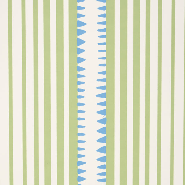 Moncorvo Green & Blue by Schumacher Modern Striped Wallpaper – Schumacher 5008105