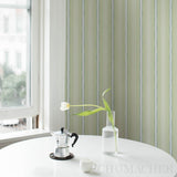 Moncorvo Green & Blue by Schumacher Modern Striped Wallpaper – Schumacher 5008105