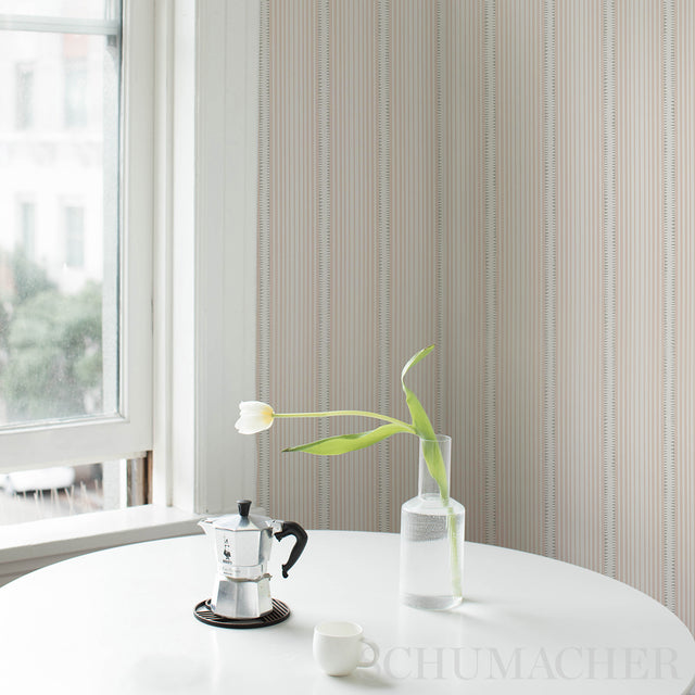 Moncorvo Pink Striped Wallpaper by Schumacher – David Oliver Collection 5008106