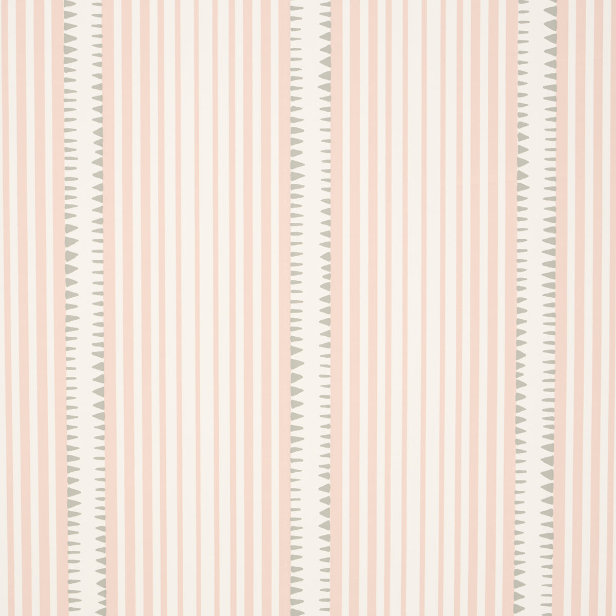 Moncorvo Pink striped wallpaper by Schumacher, designed by David Oliver, shown in a modern interior setting.