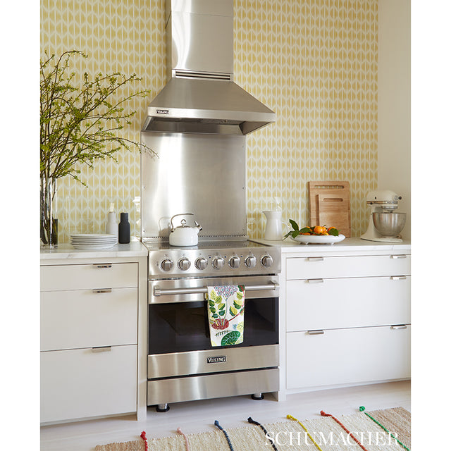 Ovington In Full Flower by David Oliver Modern Ikat Geometric Wallpaper – Schumacher 5008132