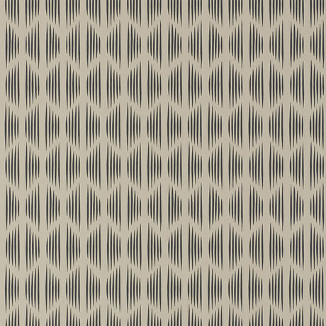 Ovington Stone by David Oliver for Schumacher - Modern Ikat Pattern Wallpaper in a neutral colorway, shown in a kitchen setting.