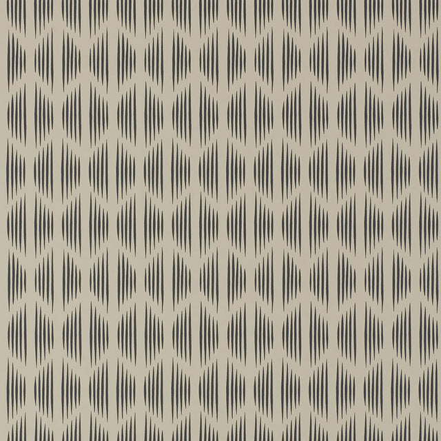 Ovington Stone by David Oliver for Schumacher - Modern Ikat Pattern Wallpaper in a neutral colorway, shown in a kitchen setting.