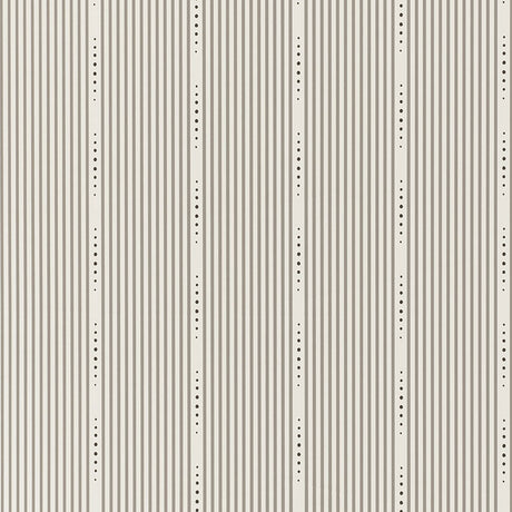 OPUS wallpaper in Tarlatan by Schumacher, designed by David Oliver, featuring understated hand-drawn stripes with dotted accents.