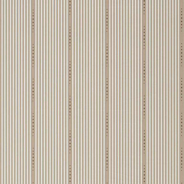 OPUS SVELTE wallpaper by Schumacher, designed by David Oliver, featuring understated hand-drawn stripes with dotted accents in a neutral colorway.
