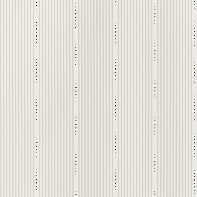 OPUS Squadron by David Oliver for Schumacher - understated hand-drawn stripe wallpaper with dotted accents in a modern interior setting.