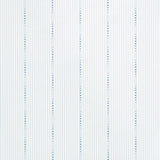 OPUS by David Oliver for Schumacher. Blue and white narrow stripe wallpaper with hand-drawn dots, screen-printed on paper.