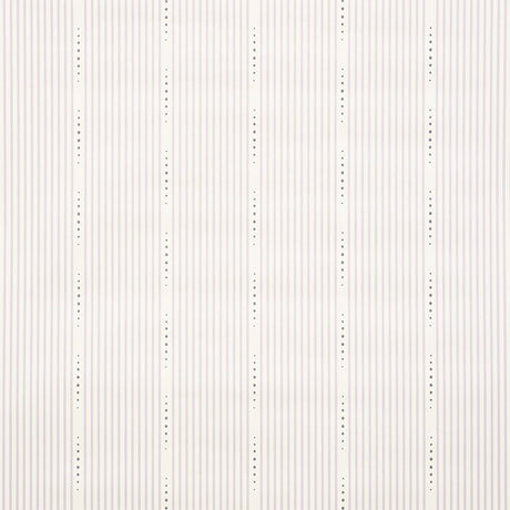 OPUS wallpaper in lavender by David Oliver for Schumacher, featuring narrow stripes and dainty dots in a hand-drawn style.