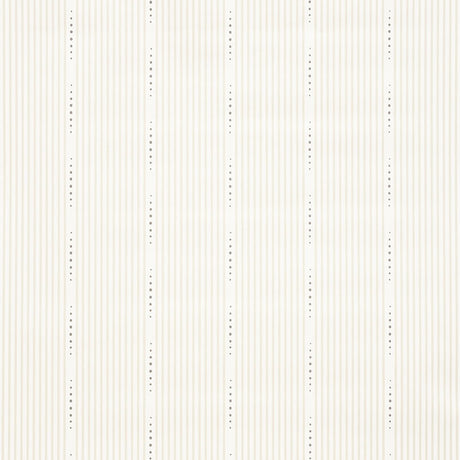 OPUS by David Oliver parchment narrow stripe wallpaper with dainty dots, screen-printed on paper, Schumacher 5008147