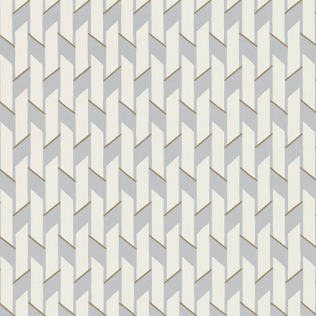 Empire Felt by David Oliver geometric stripe and basketweave wallpaper pattern in neutral tones.