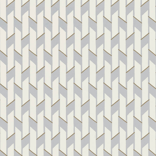 Empire Felt by David Oliver geometric stripe and basketweave wallpaper pattern in neutral tones.