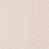 Montpellier Pink Gala wallpaper by Schumacher shown in a bathroom interior and close-up detail.