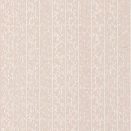 Montpellier Pink Gala wallpaper by Schumacher shown in a bathroom interior and close-up detail.