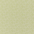 Montpellier Lime Blossom wallpaper by Schumacher in a bathroom setting, featuring a subtle geometric pattern in light green.