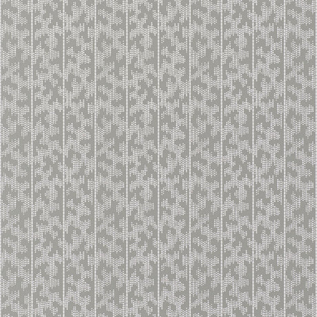 Montpellier Blanket by Schumacher - geometric dotted stripe wallpaper in a modern bathroom setting