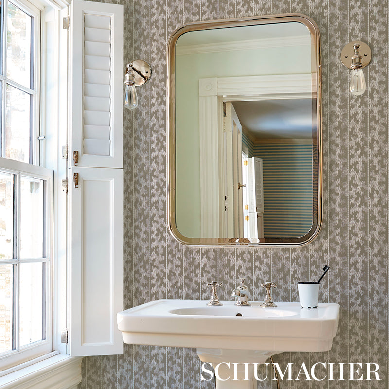 Montpellier Flint by Schumacher David Oliver Collection Modern Geometric Wallpaper – Schumacher 5008166