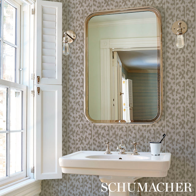 Montpellier Flint by Schumacher David Oliver Collection Modern Geometric Wallpaper – Schumacher 5008166