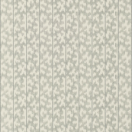 Montpellier wallpaper in Fern Court by Schumacher, shown in a bathroom interior and as a pattern close-up.