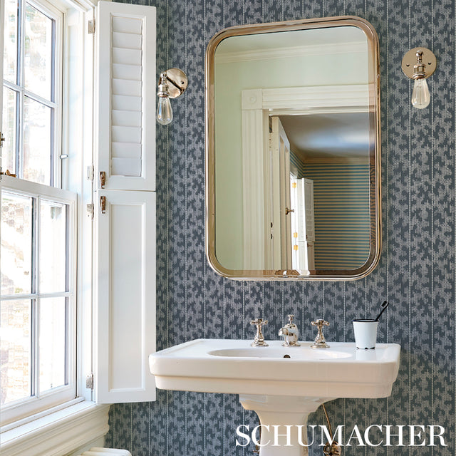 Montpellier Silver Stellar by Schumacher David Oliver Collection Modern Geometric Wallpaper – Schumacher 5008169